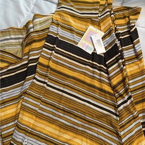 LuLaRoe Yellow and Black Striped Maxi Skirt
